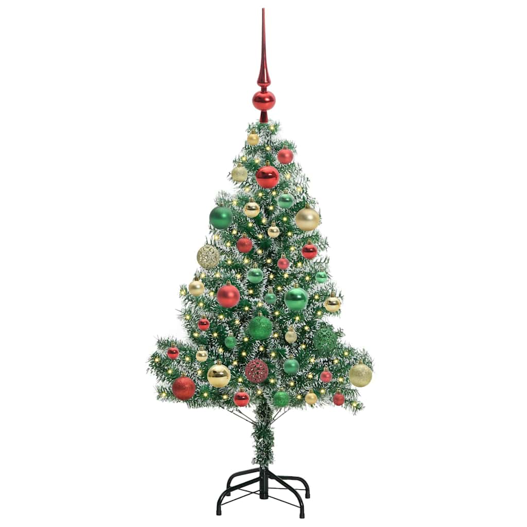 Albero di Natale Artificiale Imbiancato con Luci LED 120 cm