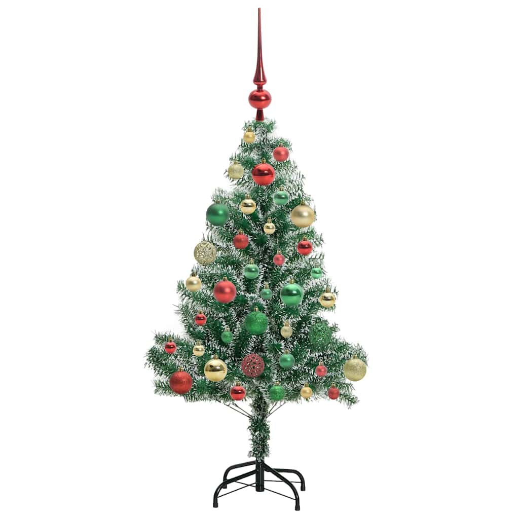 Albero di Natale Artificiale Imbiancato con Luci LED 120 cm