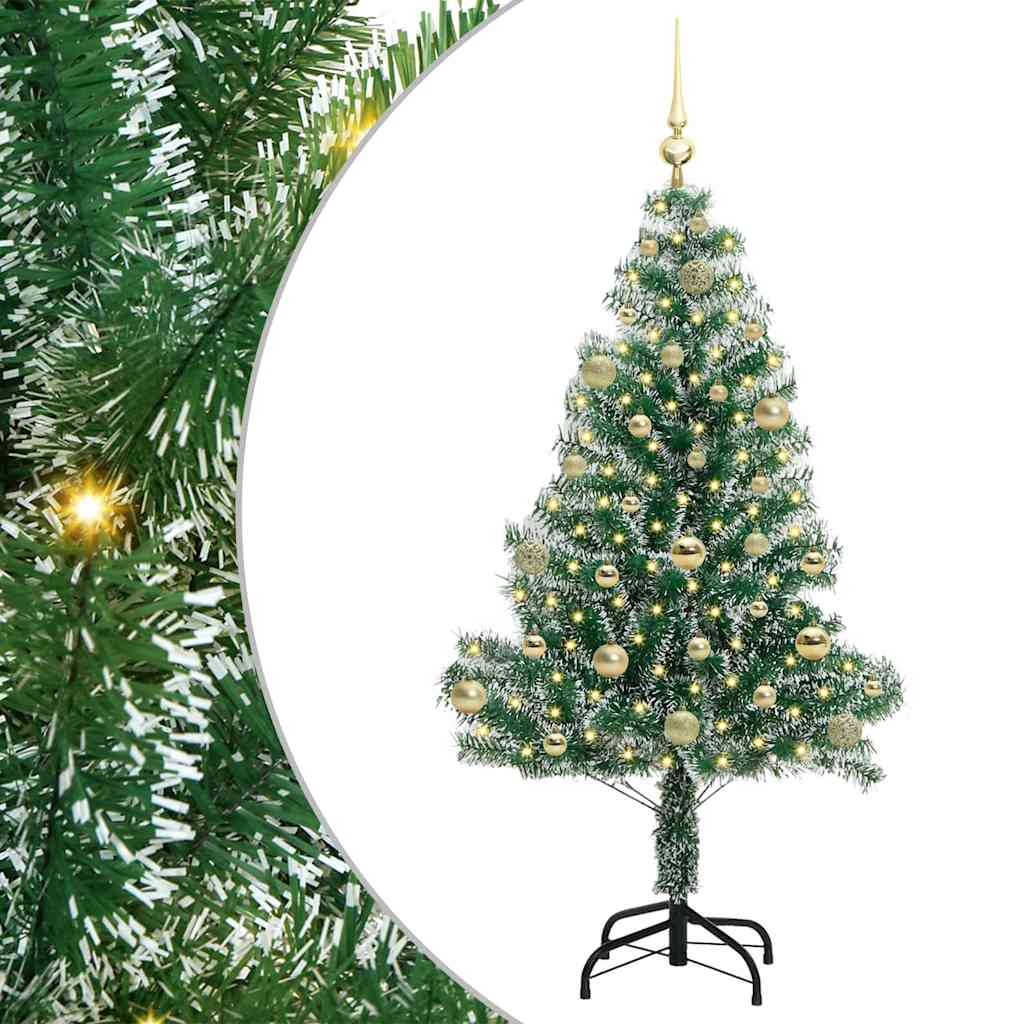 Albero di Natale Artificiale Imbiancato con Luci LED 150 cm