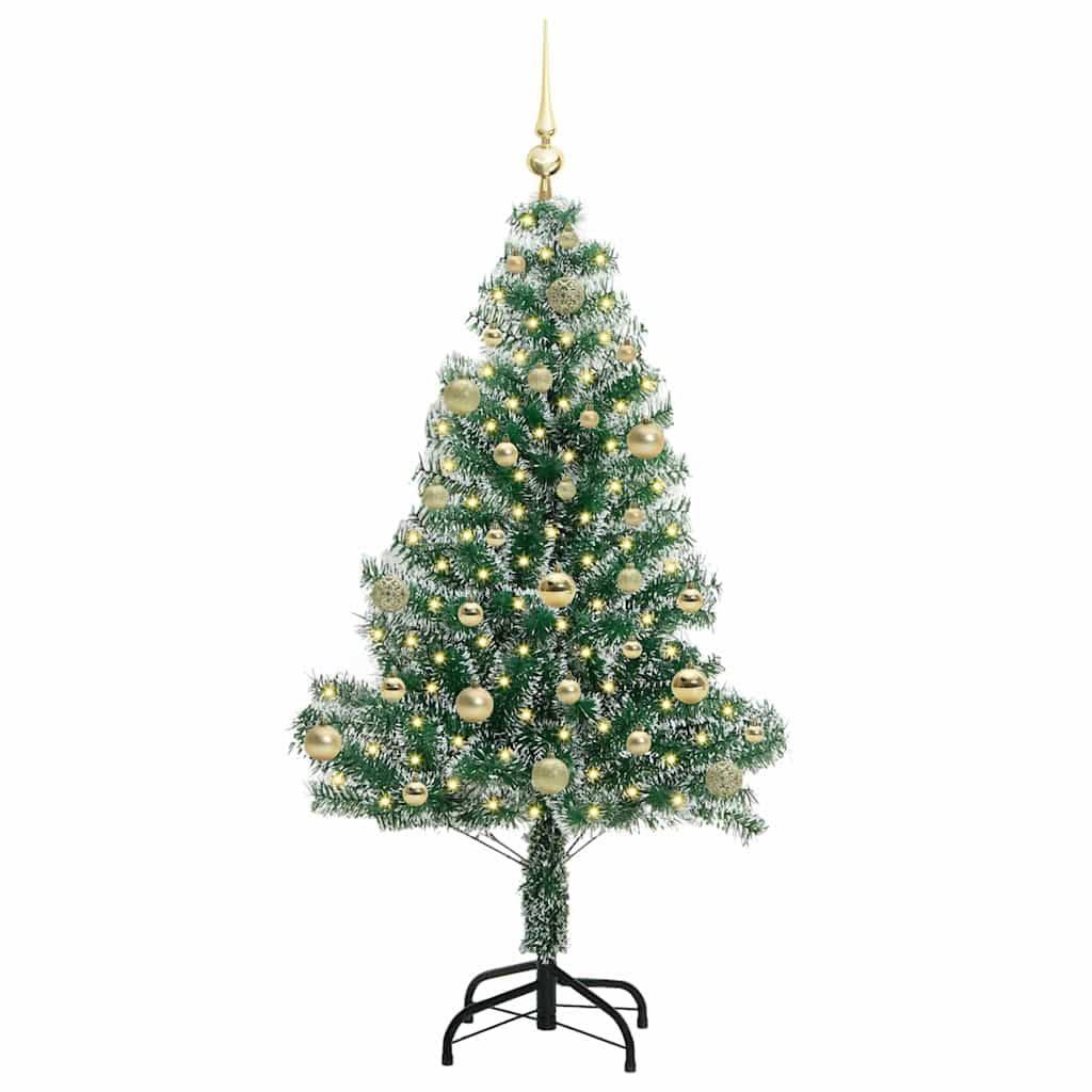 Albero di Natale Artificiale Imbiancato con Luci LED 150 cm