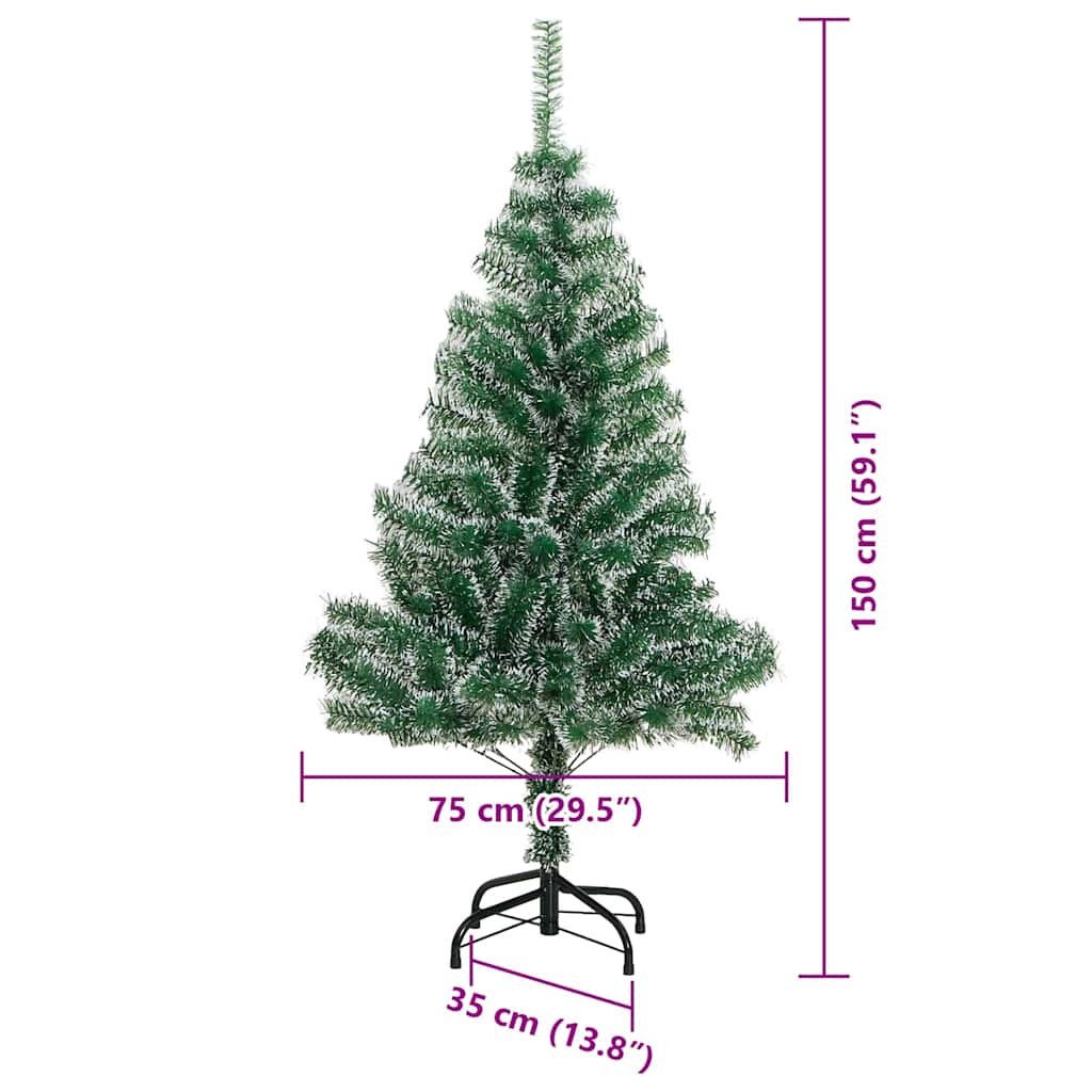 Albero di Natale Artificiale Imbiancato con Luci LED 150 cm