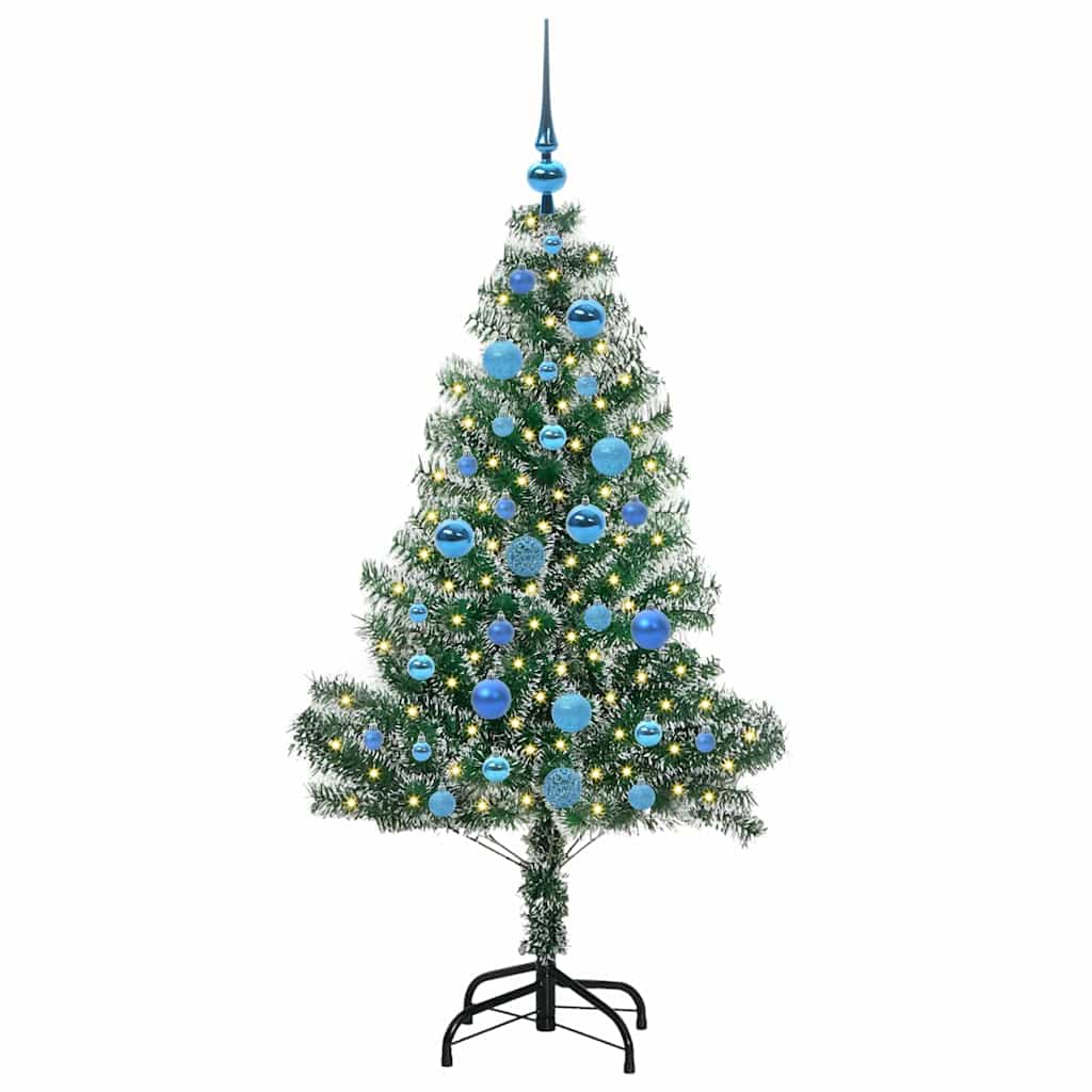 Albero di Natale Artificiale Imbiancato con Luci LED 150 cm