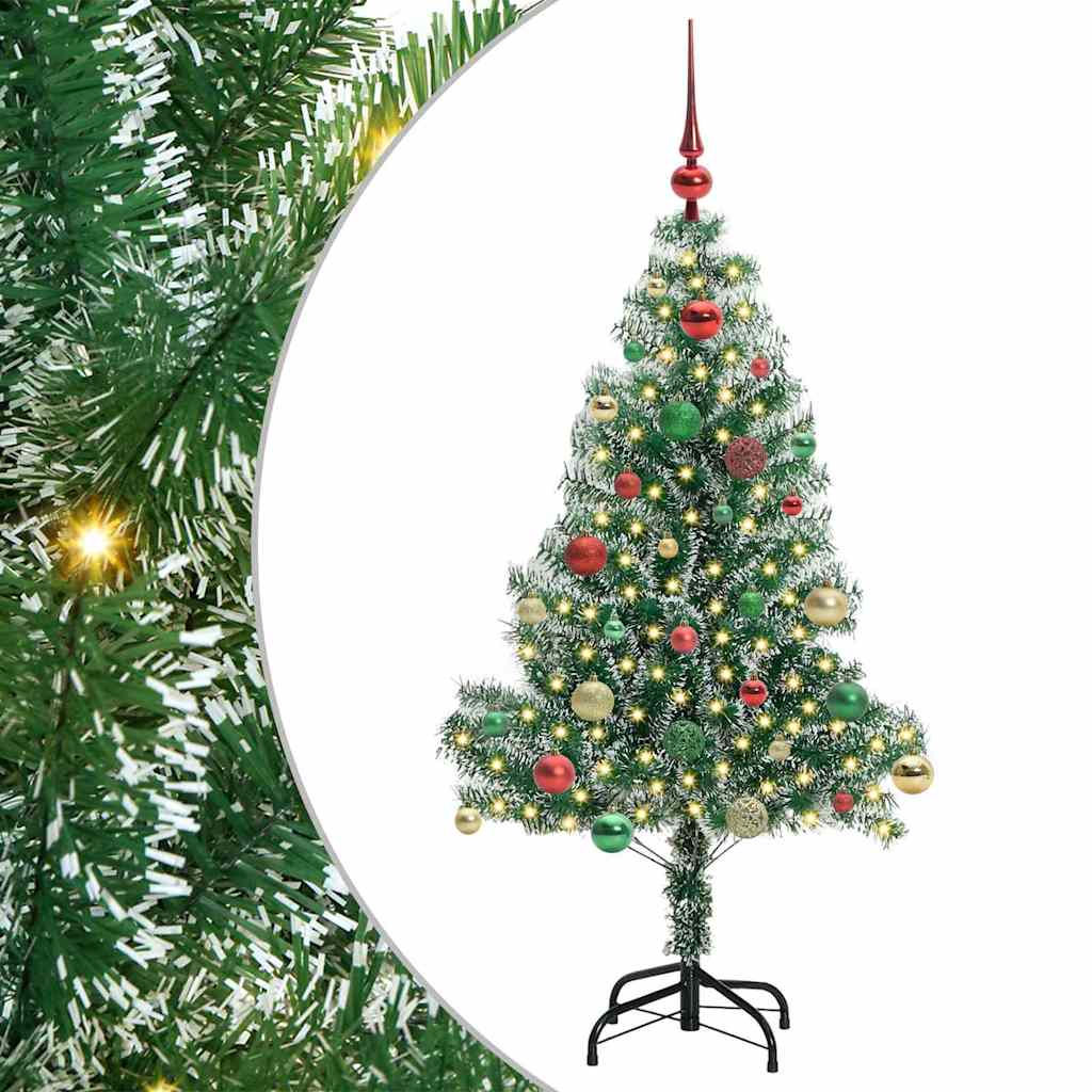 Albero di Natale Artificiale Imbiancato con Luci LED 150 cm