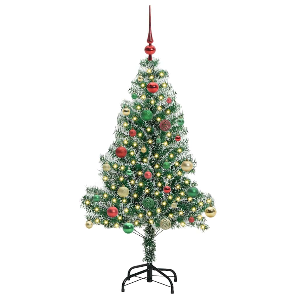 Albero di Natale Artificiale Imbiancato con Luci LED 150 cm
