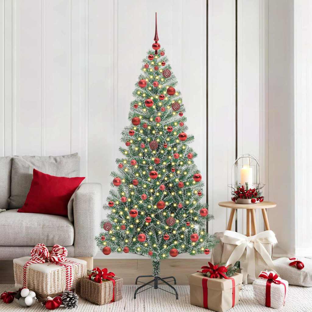 Albero di Natale Artificiale Imbiancato con Luci LED 180 cm