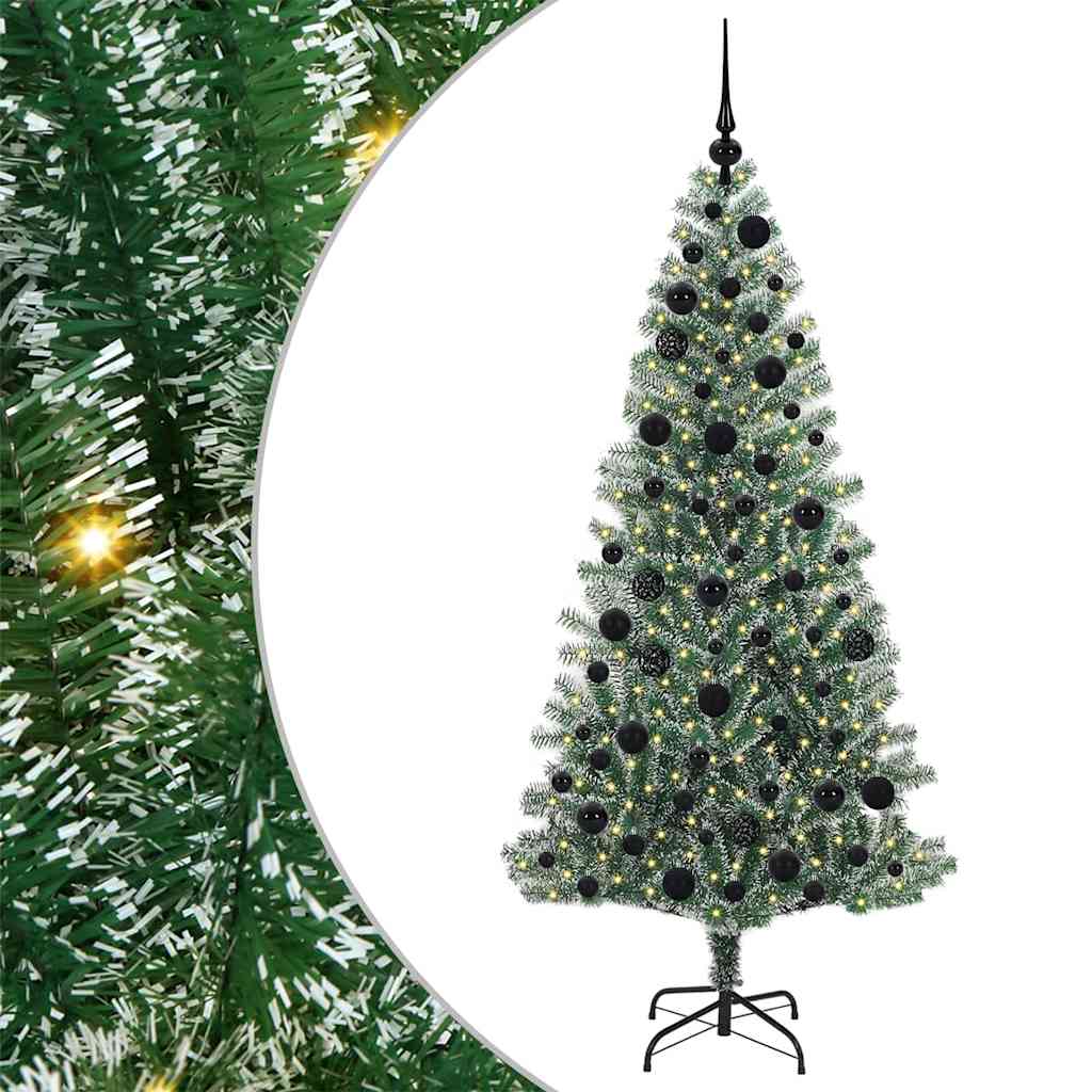 Albero di Natale Artificiale Imbiancato con Luci LED 180 cm