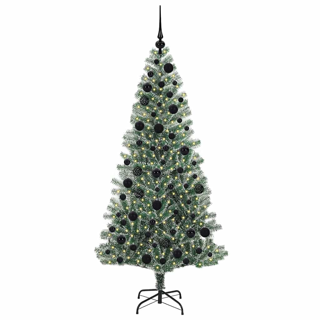Albero di Natale Artificiale Imbiancato con Luci LED 180 cm