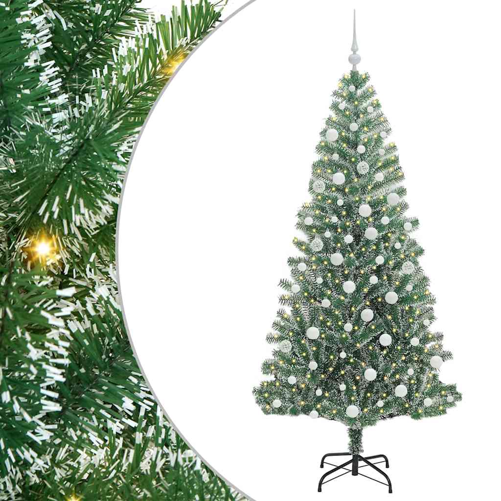 Albero di Natale Artificiale Imbiancato con Luci LED 180 cm