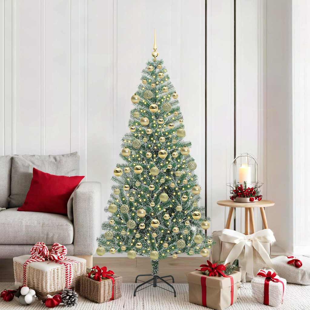 Albero di Natale Artificiale Imbiancato con Luci LED 180 cm