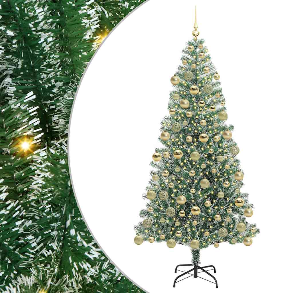 Albero di Natale Artificiale Imbiancato con Luci LED 180 cm
