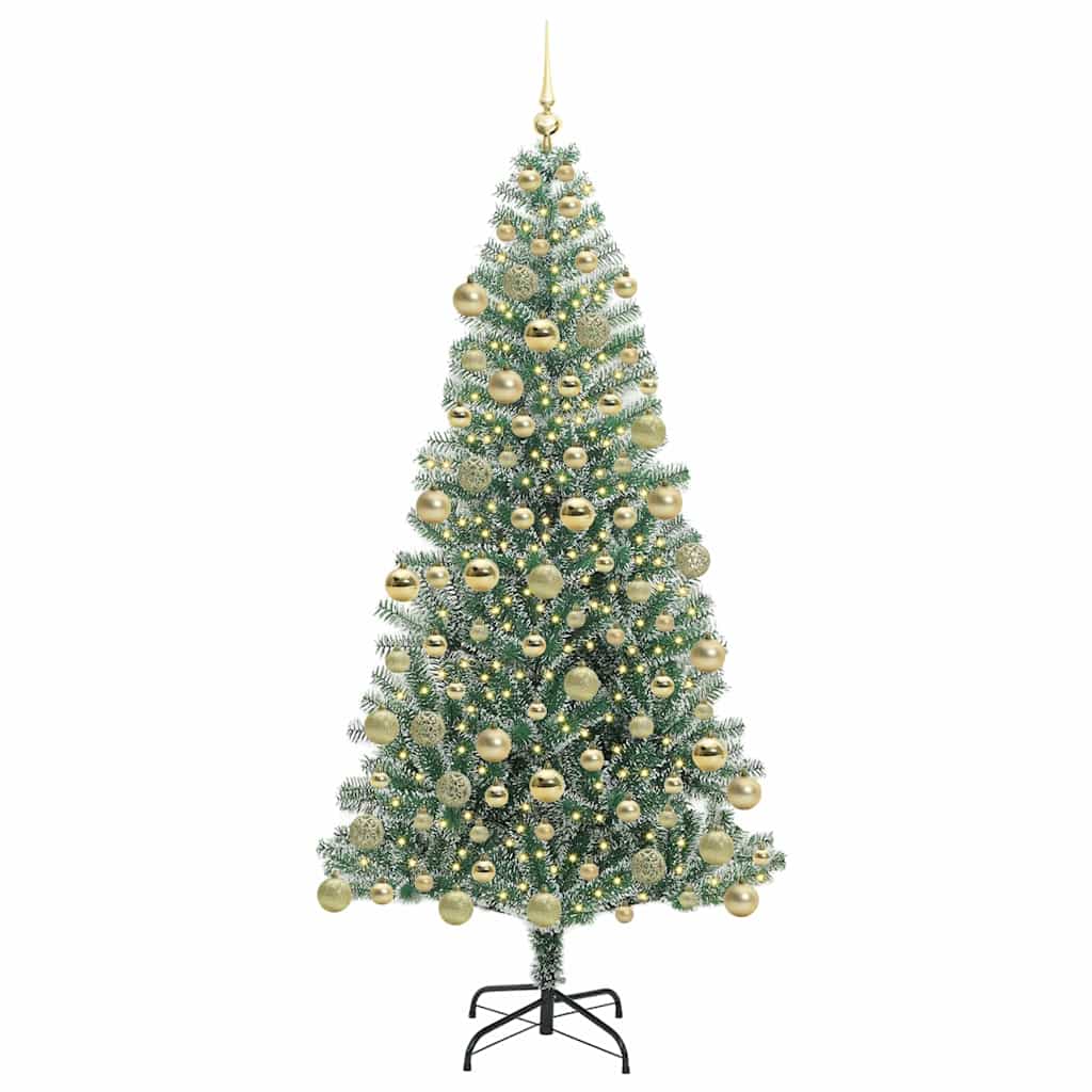 Albero di Natale Artificiale Imbiancato con Luci LED 180 cm