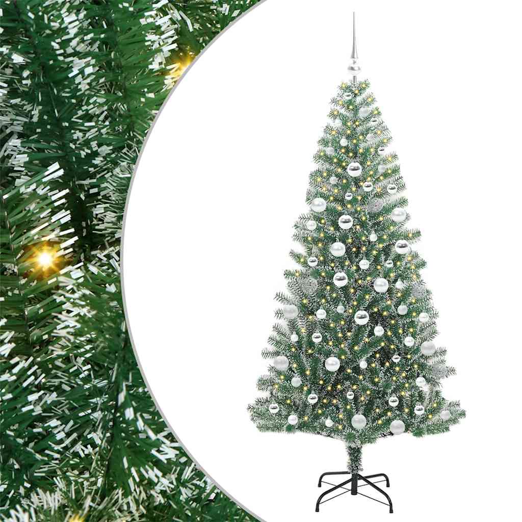 Albero di Natale Artificiale Imbiancato con Luci LED 180 cm