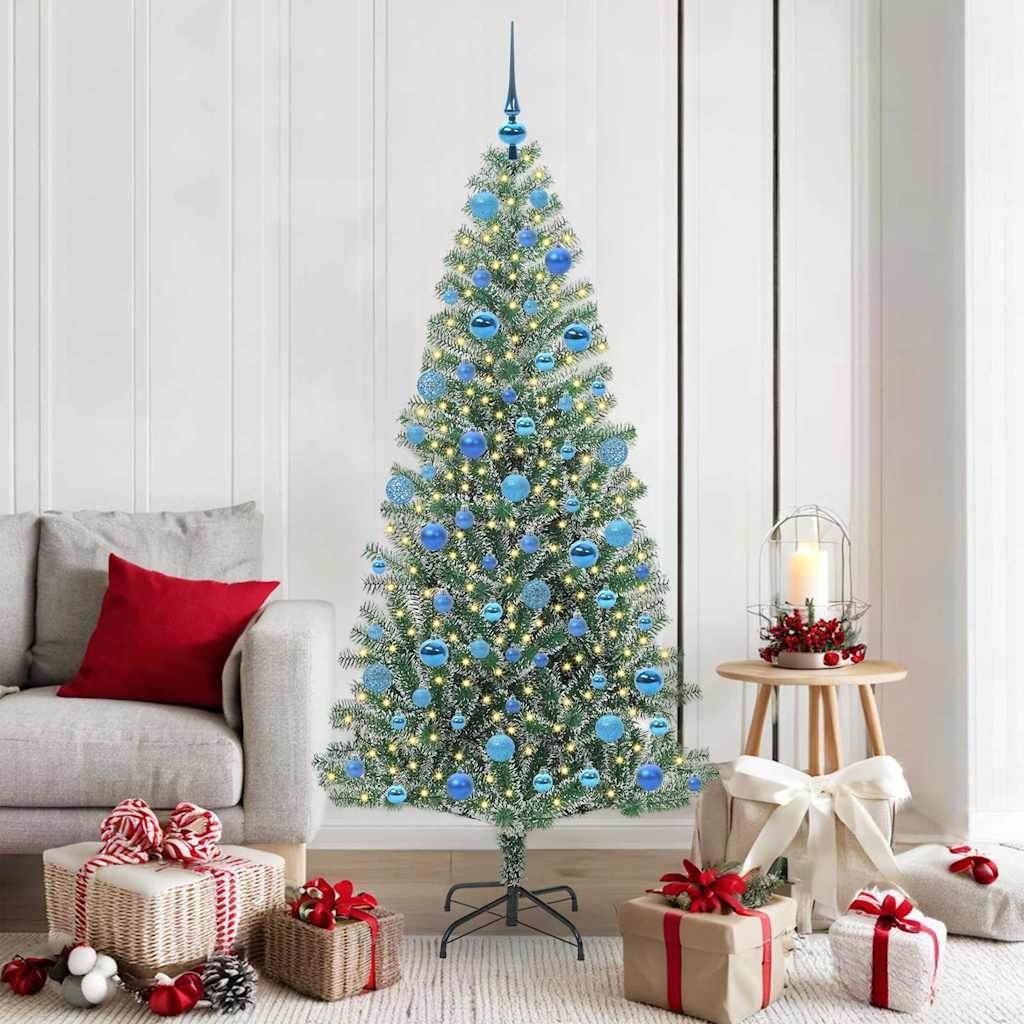 Albero di Natale Artificiale Imbiancato con Luci LED 180 cm