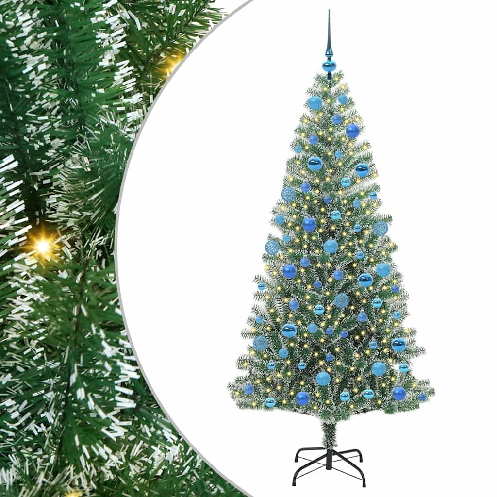 Albero di Natale Artificiale Imbiancato con Luci LED 180 cm
