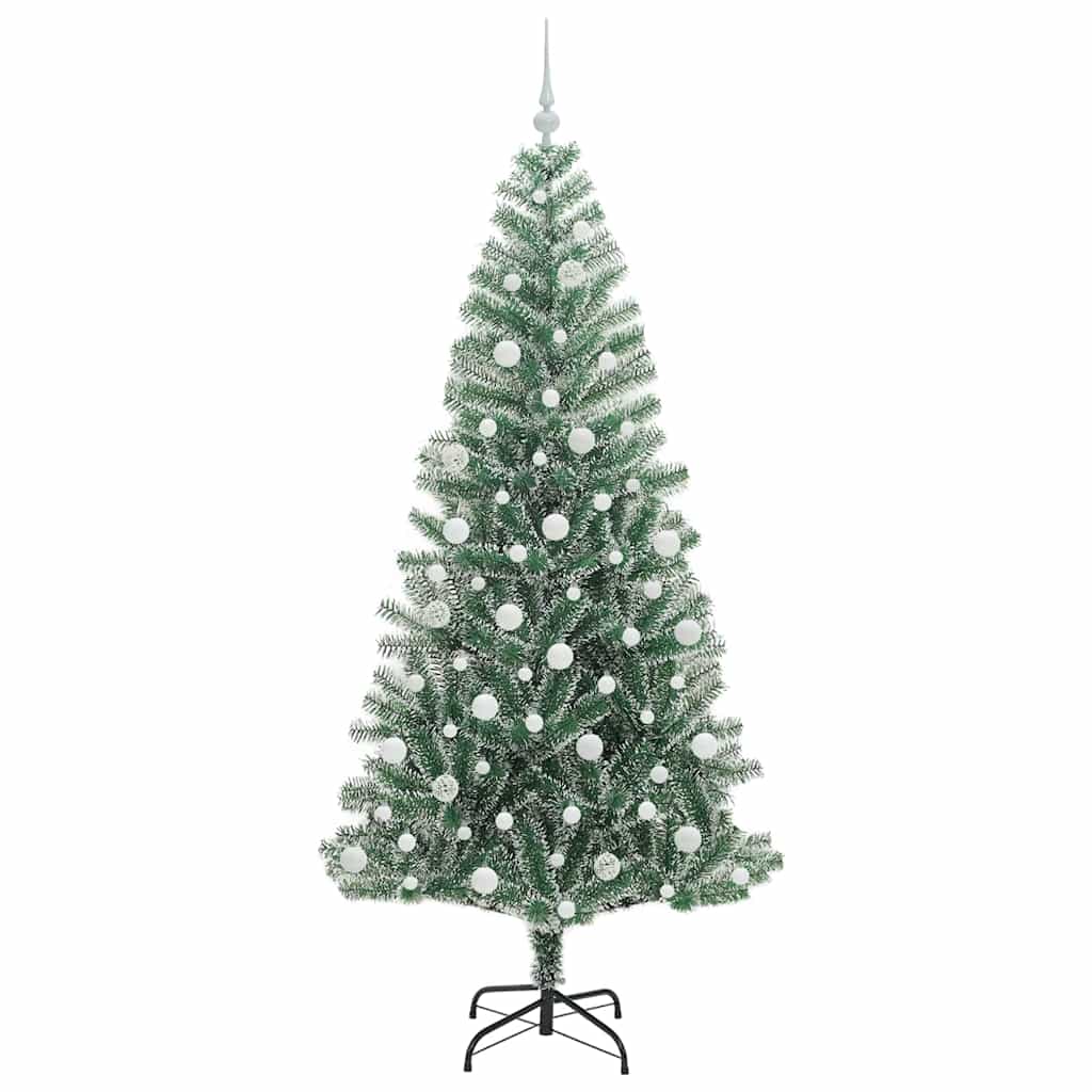 Albero di Natale Artificiale Imbiancato con Luci LED 210 cm