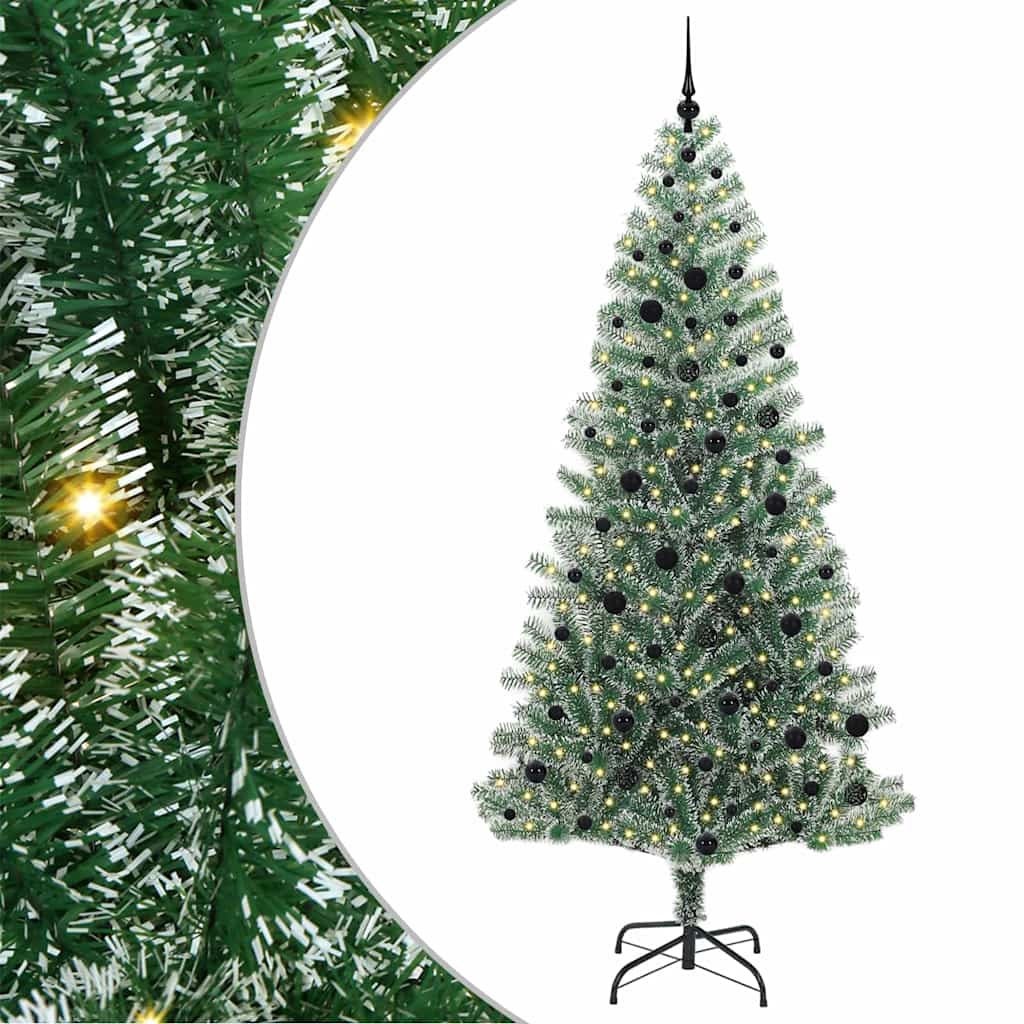 Albero di Natale Artificiale Imbiancato con Luci LED 240 cm