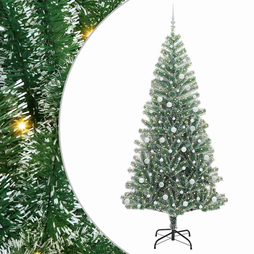 Albero di Natale Artificiale Imbiancato con Luci LED 240 cm