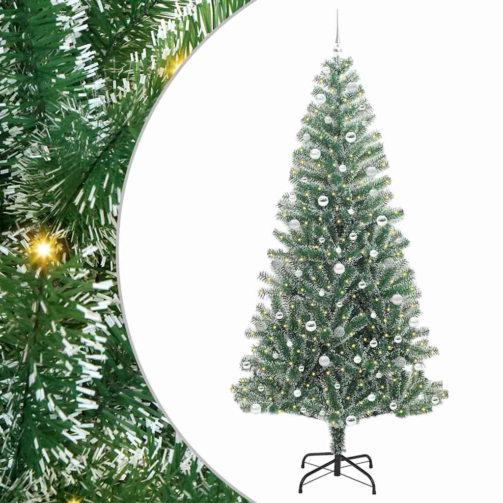 Albero di Natale Artificiale Imbiancato con Luci LED 240 cm
