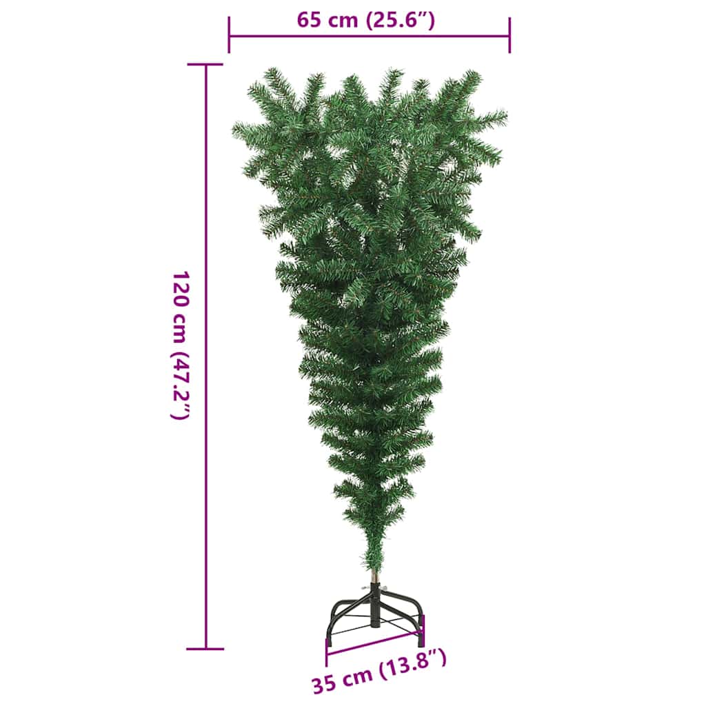 Albero di Natale artificiale pre-illuminato capovolto con set di palline