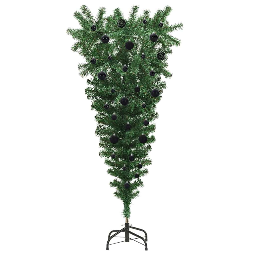 Albero di Natale artificiale pre-illuminato rovesciato con set di palline