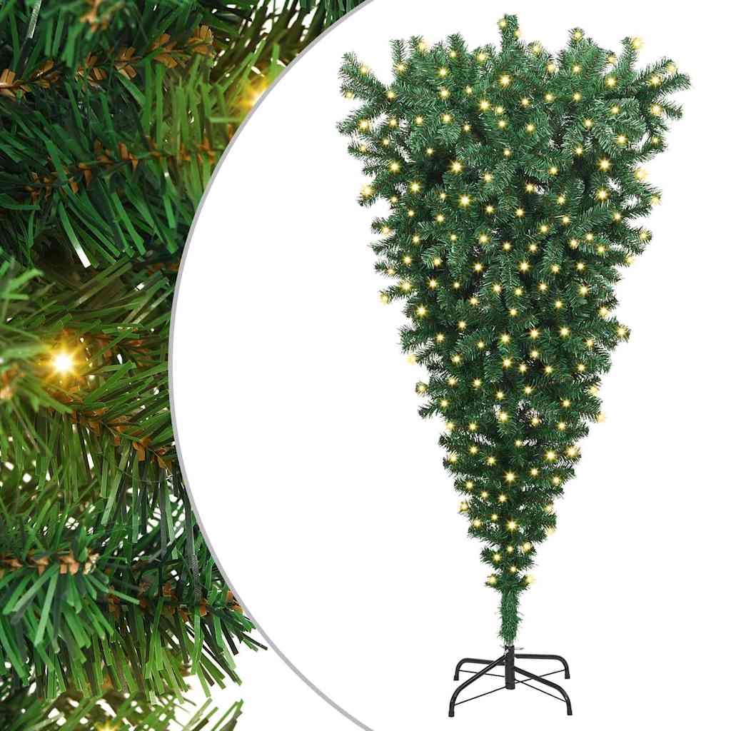 Albero di Natale artificiale pre-illuminato rovesciato Verde