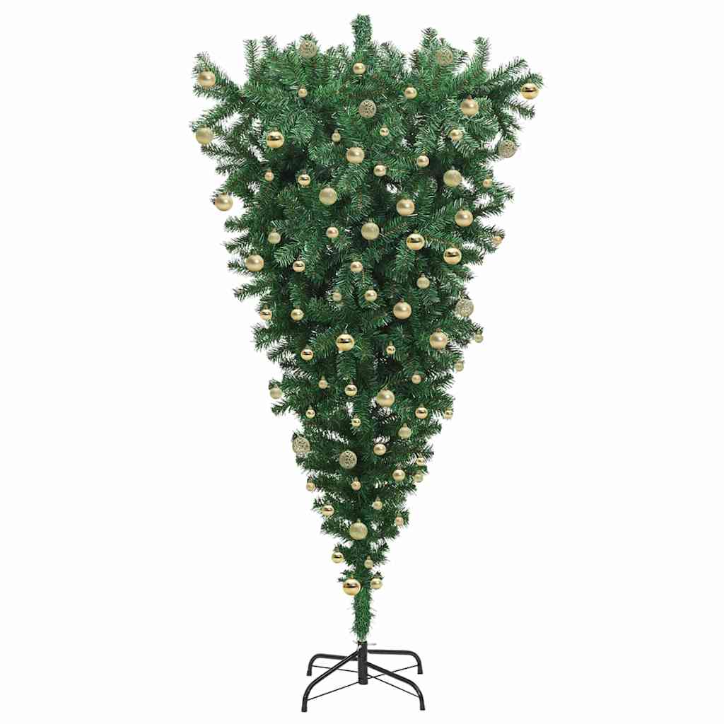 Albero di Natale artificiale pre-illuminato capovolto con set di palline