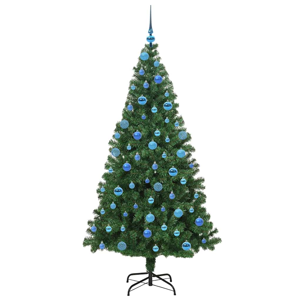 Albero di Natale artificiale preilluminato rovesciato con set di palline