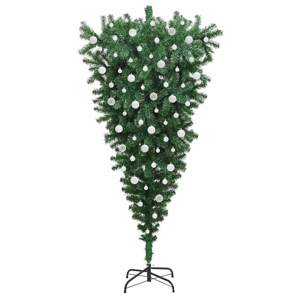 Albero di Natale artificiale pre-illuminato rovesciato con set di palline