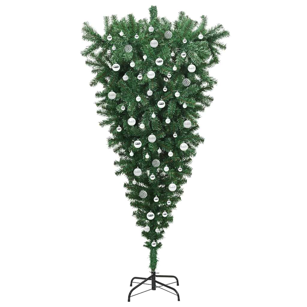 Albero di Natale artificiale pre-illuminato capovolto con set di palline