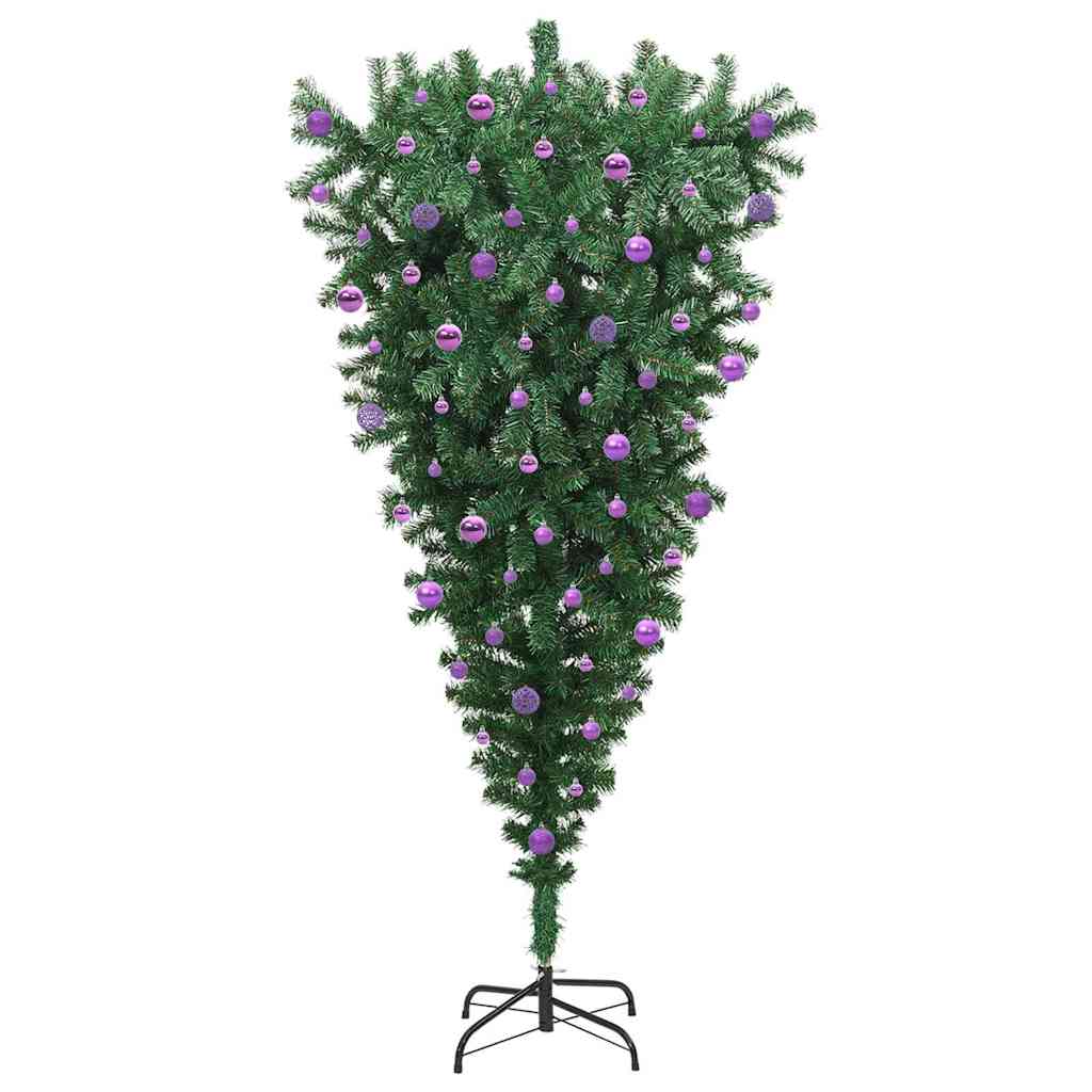Albero di Natale artificiale pre-illuminato capovolto con set di palline