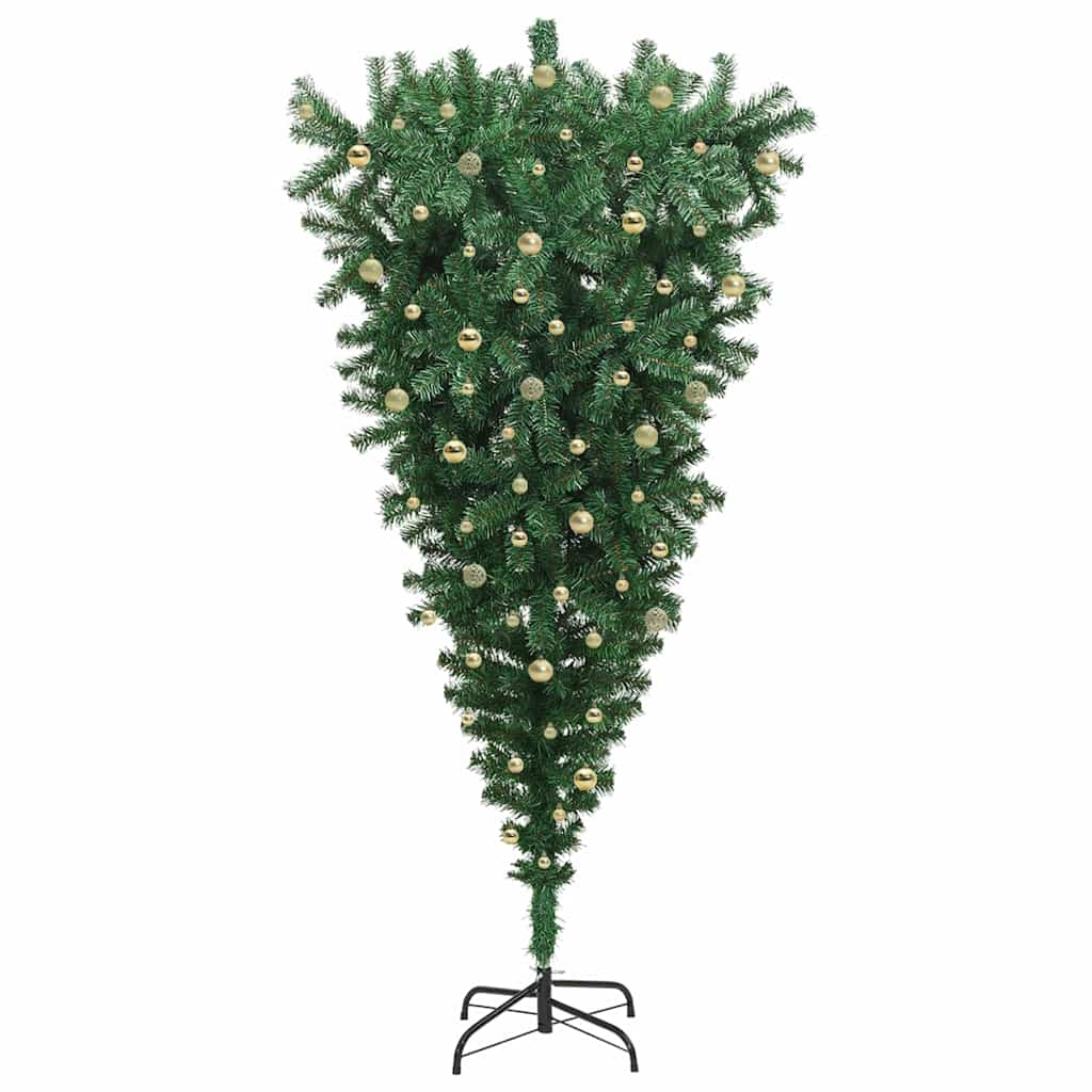 Albero di Natale artificiale pre-illuminato capovolto con set di palline