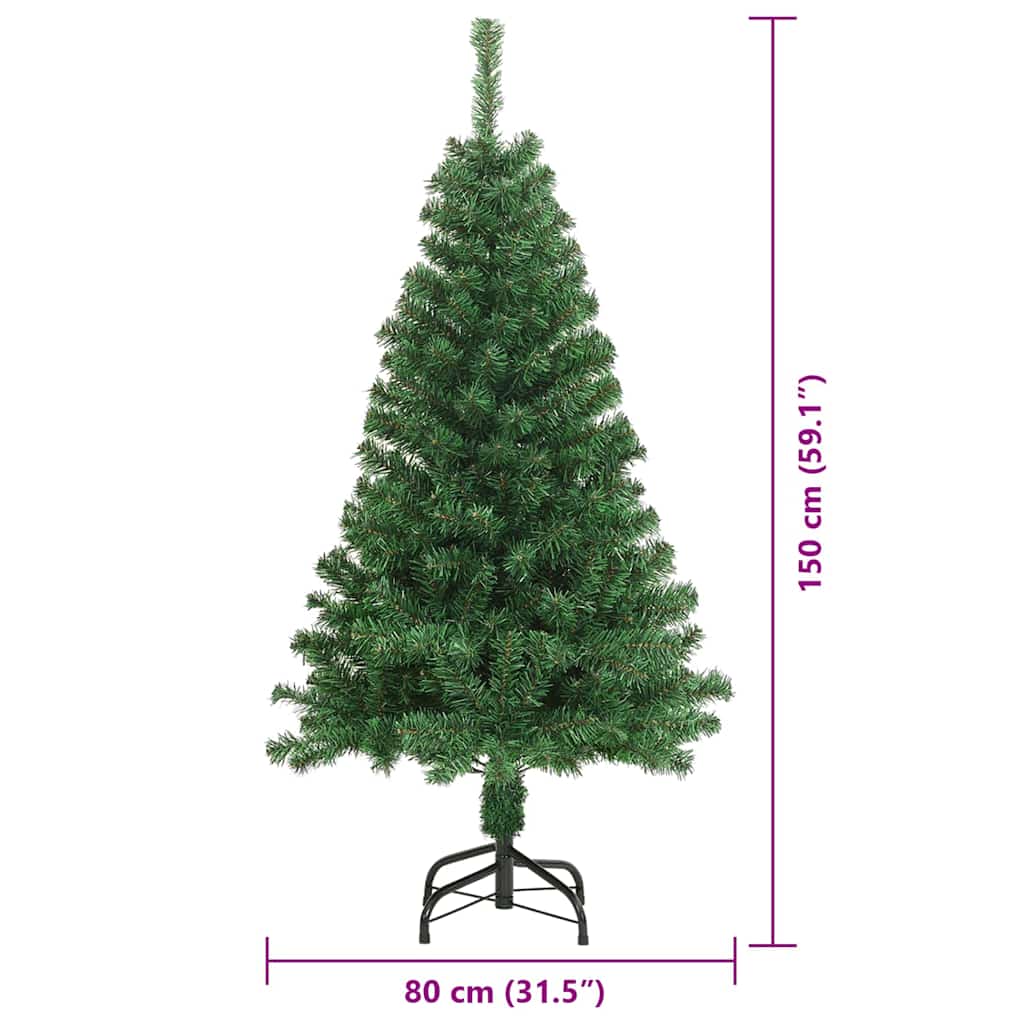 Albero di Natale artificiale con 150 LED Verde 150 cm