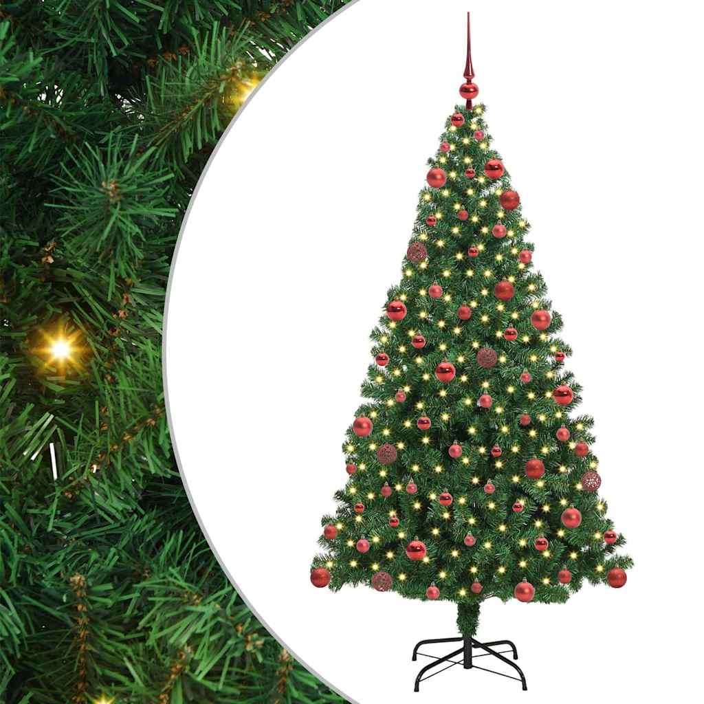 Albero di Natale artificiale con 300 LED Verde 180 cm