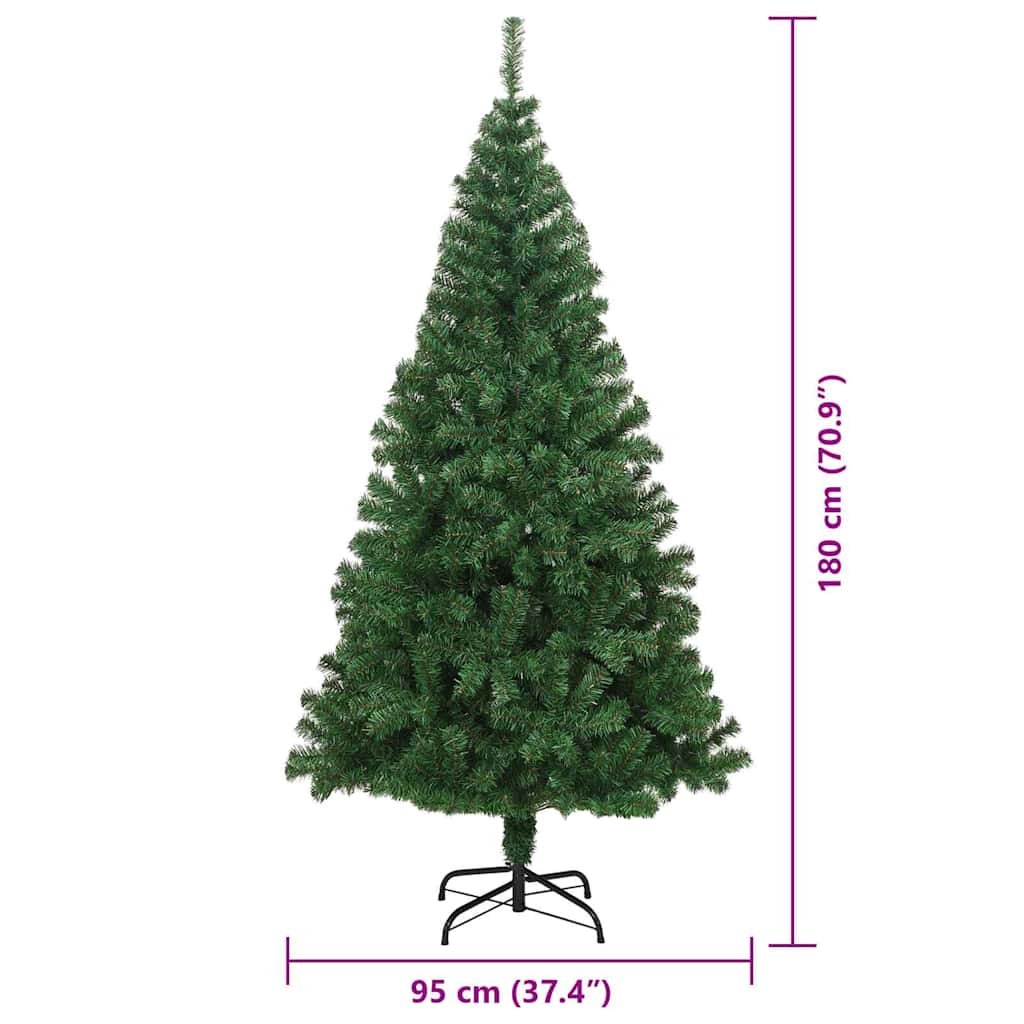 Albero di Natale artificiale con 300 LED Verde 180 cm