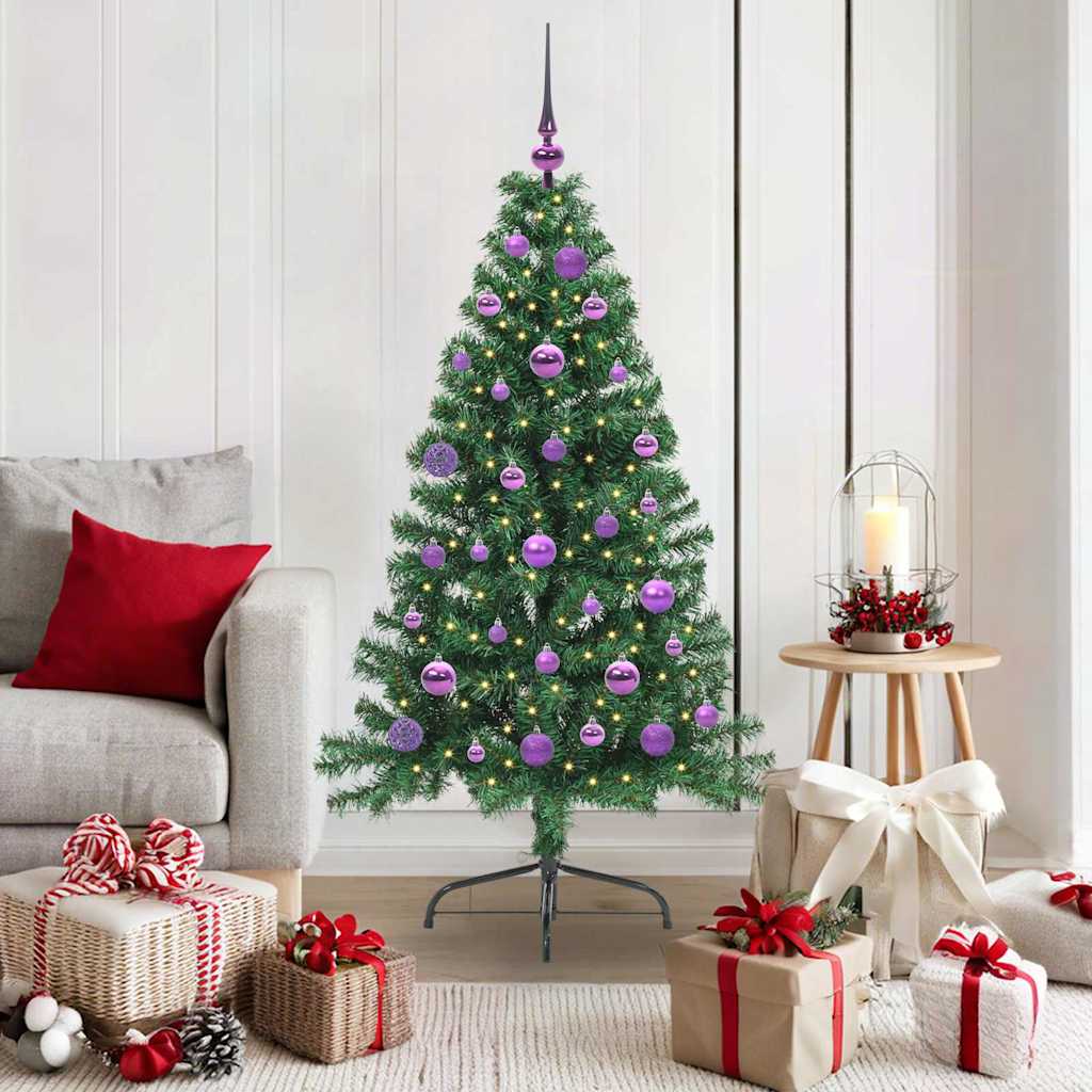 Albero di Natale artificiale con luci integrate Verde 150 cm