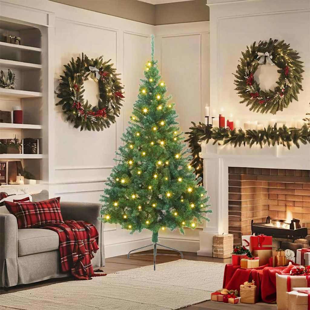 Albero di Natale artificiale con luci integrate Verde 180 cm