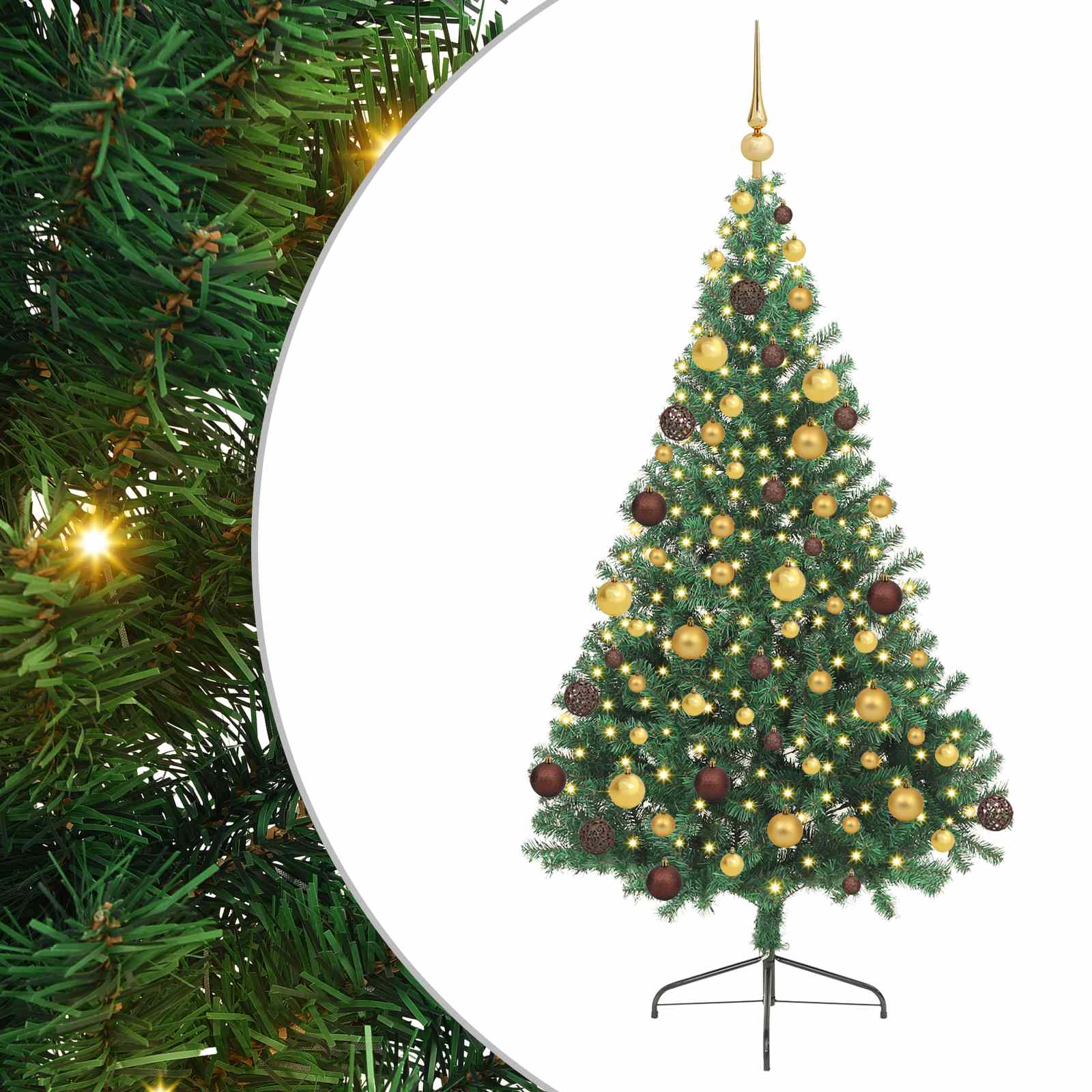 Albero di Natale artificiale con luci integrate Verde 180 cm
