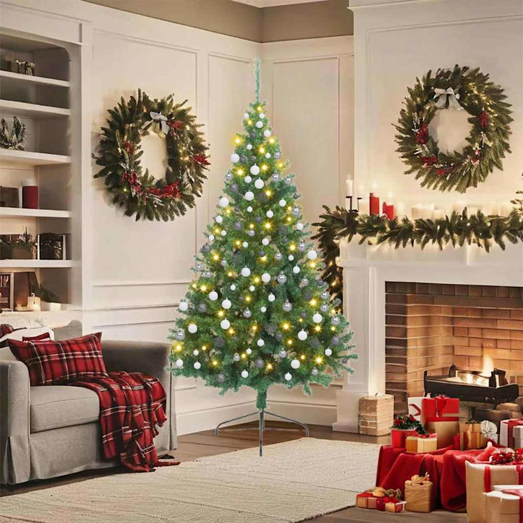 Albero di Natale artificiale con luci integrate Verde 180 cm