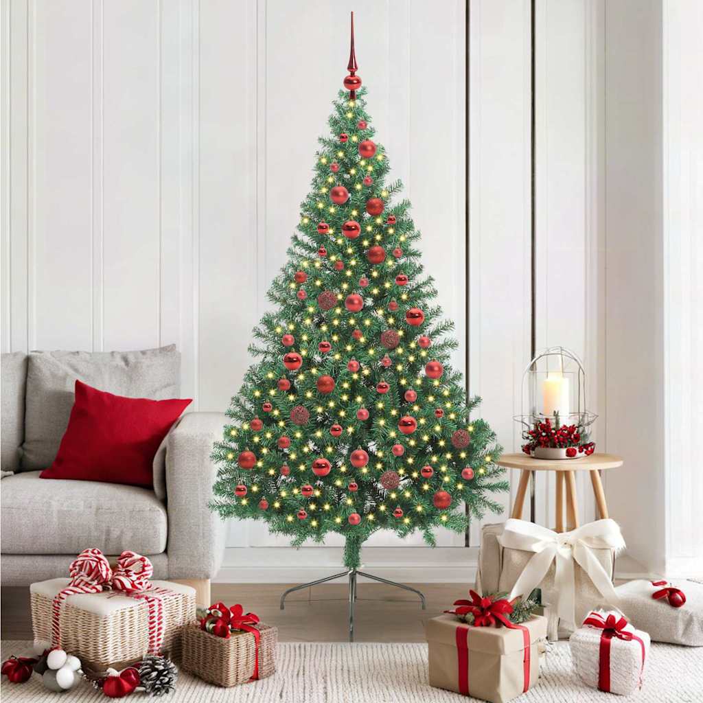 Albero di Natale artificiale con luci integrate Verde 180 cm