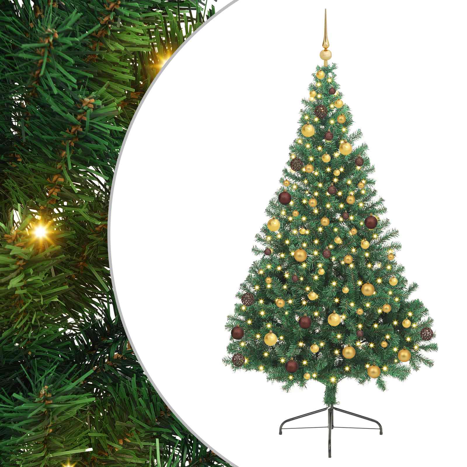 Albero di Natale artificiale con luci integrate Verde 210 cm