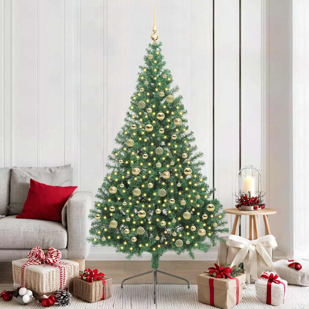 Albero di Natale artificiale con luci integrate Verde 210 cm