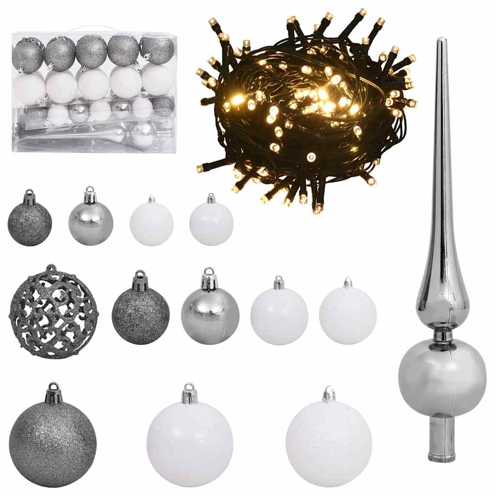 Albero di Natale artificiale con luci integrate Rosa 120 cm PVC