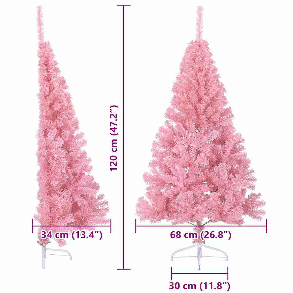 Albero di Natale artificiale con luci integrate Rosa 120 cm PVC