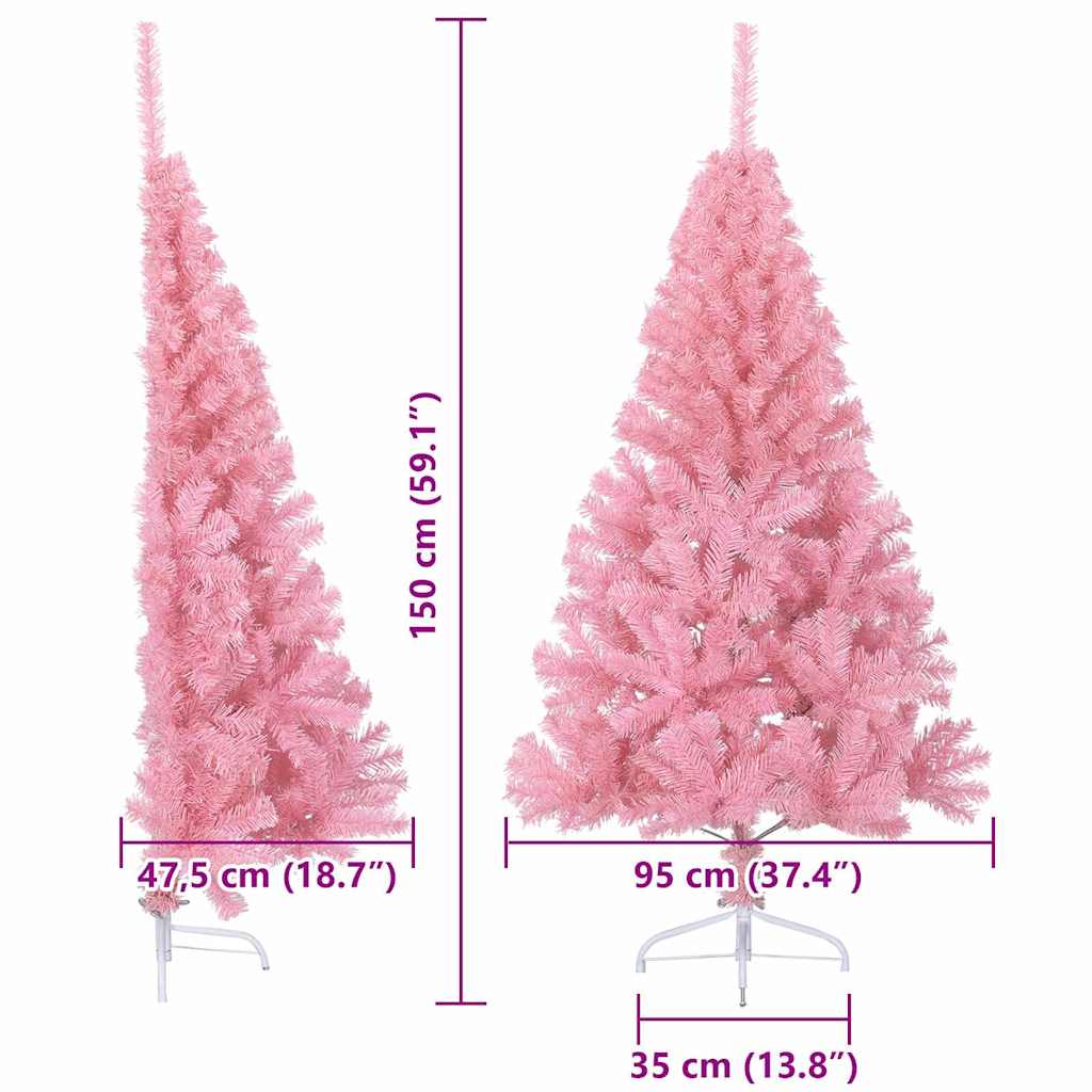 Albero di Natale artificiale con luci integrate Rosa 150 cm PVC