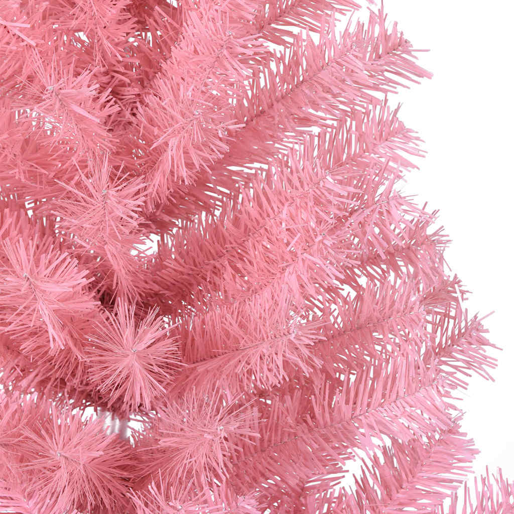 Albero di Natale artificiale con luci integrate Rosa 180 cm PVC