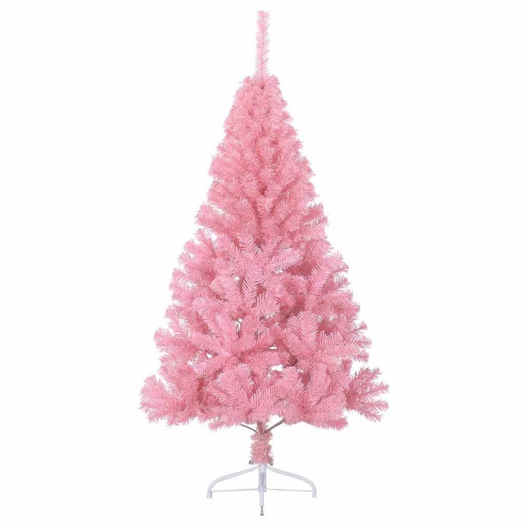 Albero di Natale artificiale con luci integrate Rosa 180 cm PVC