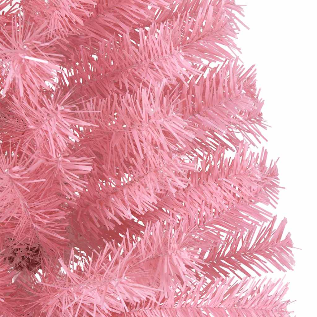 Albero di Natale artificiale con luci integrate Rosa 180 cm PVC