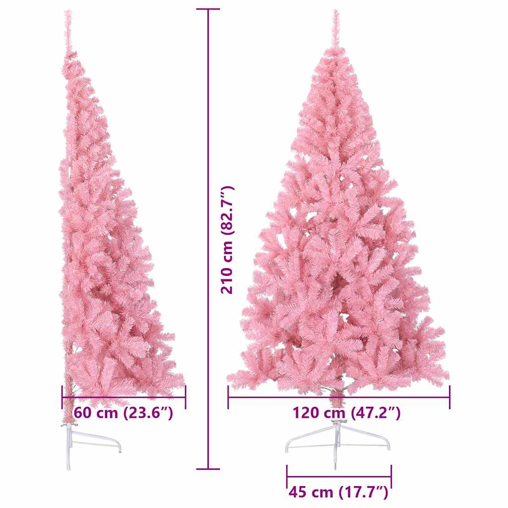 Albero di Natale artificiale con luci integrate Rosa 210 cm PVC