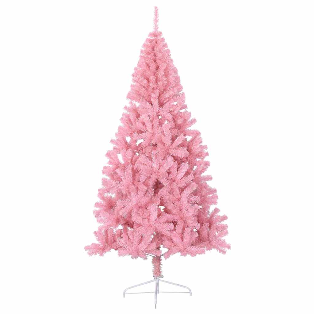 Albero di Natale artificiale con luci integrate Rosa 210 cm PVC