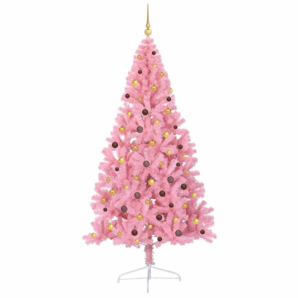 Albero di Natale artificiale con luci integrate Rosa 240 cm PVC